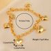 Ladies' Gold Plated Copper Bracelet - Heart Shaped Arabic Style Charm Bracelet, Made Of Brass Material For Daily Wear_ipsvogv.com