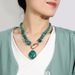 Ins Fashion Simple Niche Geometric Versatile Creative Two Color Beaded Retro Necklace Female_ipsvogv.com