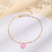 Copper Pink Heart-shaped Necklace, Exquisite Jewelry, Paperclip Chain Design, Fashionable And Hot Selling, Popular For_ipsvogv.com