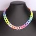 A Niche Geometric Colored Collarbone Chain With A Girlish Style Resin Necklace_ipsvogv.com