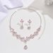 Women’s Jewelry Set Fashion Bridal Jewelry Crystal Purple Rhinestone Necklace Earrings Set Wedding Dress Accessories Christmas Dinner Wear_ipsvogv.com