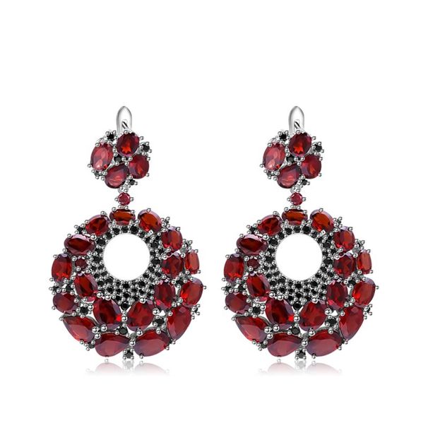 Natural Garnet Earrings, High End Design Jewelry Accessories, S925 Silver Inlaid With Natural Colored Gemstone Earrings_ipsvogv.com