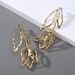 Fashion geometric metal shiny leaf personality earrings female net celebrity temperament all match high end earrings_ipsvogv.com