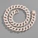 Cuban chain necklace fashion hip hop necklace with diamond Cuban chain Necklaces_ipsvogv.com