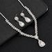 Three-Piece Combination Diamond-Studded Water Drop Bracelet Necklace Earrings Set Fashion Bridal Wedding Jewelry_ipsvogv.com