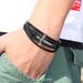 Stainless steel creative cross men's rose multi-layer woven bracelet_ipsvogv.com