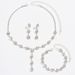 Claw Chain Full Diamond Three Piece Set Necklace Earrings Bracelet Dinner Dress Jewelry Accessories_ipsvogv.com