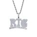 Men's Hip Hop RTG Letter Pendant Necklace With Cubic Zirconia, 61cm Silver/Gold Rope Chain Studded Full Diamond Men's Necklace_ipsvogv.com