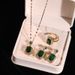 Necklace Women's S925 Zircon Emerald Crystal Geometric Earrings Advanced Earrings Set Temperament Collar Chain_ipsvogv.com