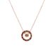 Titanium Steel Rose Gold Trendy Double Ring Roman Inlaid Diamond Necklace For Women's Fashionable Temperament, Light_ipsvogv.com