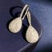 Women's Jewelry Beaded Edge Full Diamond Teardrop Shaped Diamond Ear Hooks Personalized Fashion Jewelry Set French Style New Earrings Ear Hooks_ipsvogv.com