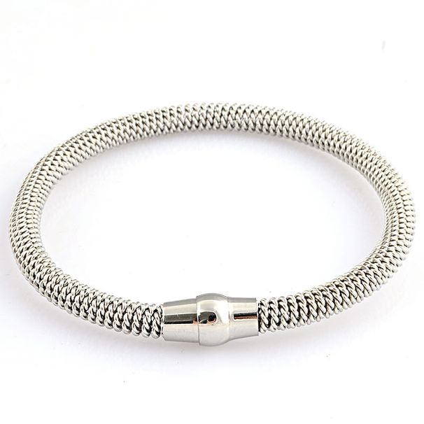 Stainless Steel Spring Cable Bracelet Elastic Magnet Buckle Jewelry Fashion Jewelry Bracelet Titanium Steel Jewelry_ipsvogv.com