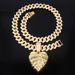 Unisex Personality Trend New Style Heart Shaped Full Diamond Pendant Fashion Street Hip Hop Cuban Necklace_ipsvogv.com