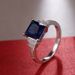 Cao Shi Fashion Women's New Dark Blue Zircon Platinum Plated Diamond Ring Handpiece_ipsvogv.com