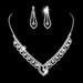 Bridal Jewelry Set - Lace Water Diamond 925 Silver Necklace (Wedding Photography, 16-18 Inch Chain, Matching Earrings, Luxury Gift Box)_ipsvogv.com