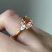 Sanjie's New Copper Inlaid Exudes A Champagne Water Drop High Carbon Diamond Zircon Women's Ring Temperament_ipsvogv.com