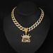 Men's Necklace Hip Hop Full Diamond Crown Letter KING Pendant Street Trend Cool Alloy Necklace Accessories Men_ipsvogv.com