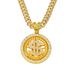 Fashionable alloy rotating pendant necklace, exaggerated personality, and men's Cuban dollar necklace_ipsvogv.com
