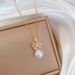 Titanium Steel 【 】 Pearl Flower Light Luxury Temperament Gorgeous Full Diamond Necklace Women's Versatile Collarbone 【 】_ipsvogv.com
