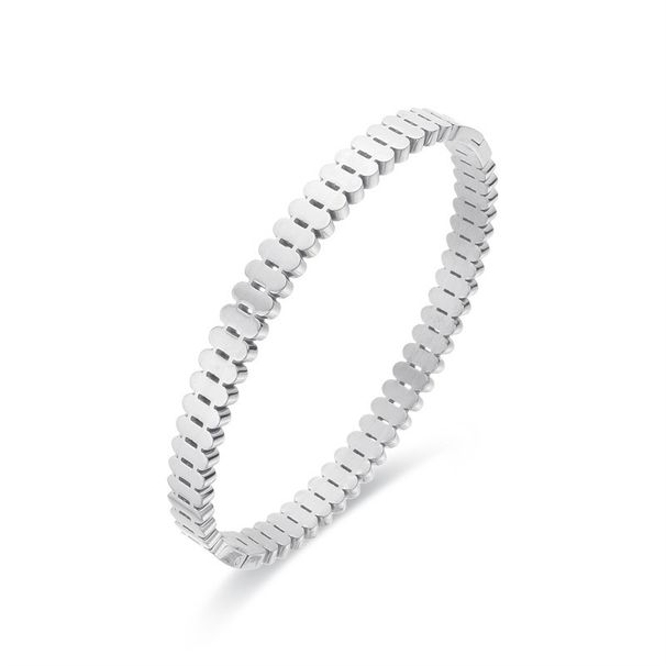 Bangles Titanium Steel Tank Pattern Simple Bracelet Stainless Steel Plated Light Luxury Buckle Bracelet Female_ipsvogv.com
