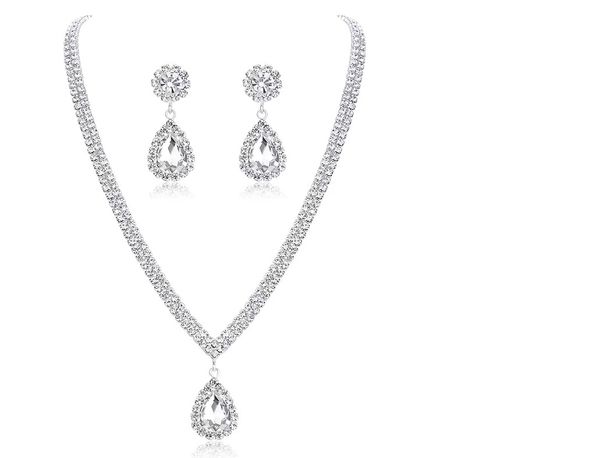 2024 Evening Banquet Jewelry Three-Piece Wedding Women's Necklace Earrings Bracelet Set_ipsvogv.com