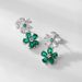 Flower Cultivated Emerald Earrings S925 Silver Inlaid Cultivated Colored Gemstone Earrings Set Fashion_ipsvogv.com