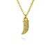 Ins Temperament Personality Wolf Tooth Pendant Necklace Clavicle Chain Copper Plated Gold Pendant Necklace_ipsvogv.com