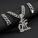 Hip Hop Style Full Diamond OTF Letter Alloy Pendant Trendy HIPHOP Men's Necklace_ipsvogv.com