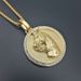 Hip Hop Jewelry 316 Stainless Steel Gold-Plated Diamond-Inlaid Round Horse Head Pendant_ipsvogv.com