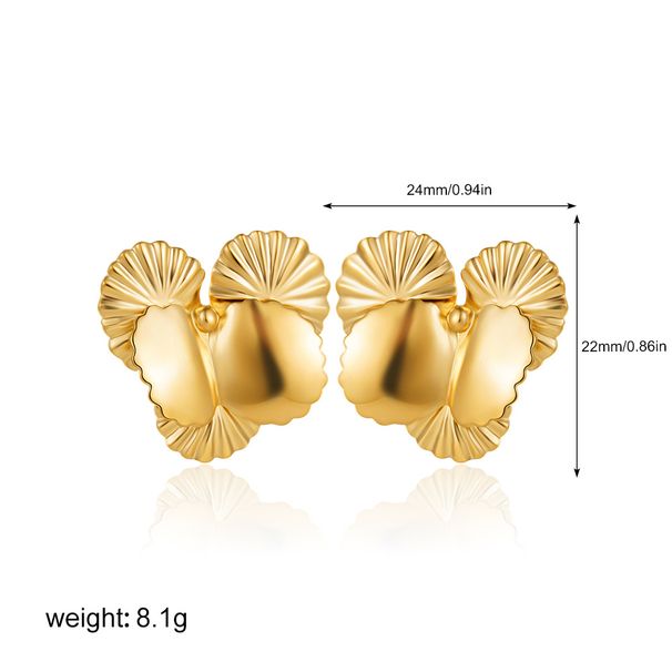 Unisex Retro Petal Earrings High End Niche Novel Design Irregular Fold Earrings_ipsvogv.com