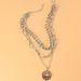 Multi Layer Chain Geometric Pendant Necklace Fashion Silver Clavicle Chain Ins Style Necklace Female_ipsvogv.com