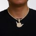New Lucky Gesture 6 Full Diamond Alloy Pendant Hip Hop Cuban Chain Personalized Design Men's Necklace_ipsvogv.com