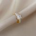 【 Real Gold 】 Square Diamond Full Zirconia Wedding With Adjustable Opening, Simple Handmade Ring, Couple's Pair Ring_ipsvogv.com