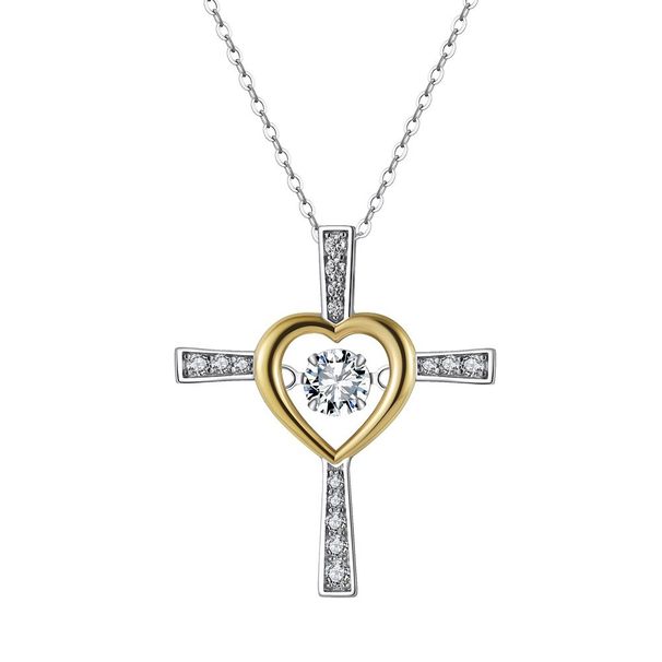 Women's Jewelry S925 Silver Heart Shaped Cross Smart Necklace Beating Heart Clavicle Chain Sweater Chain_ipsvogv.com