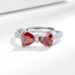 Baolai Xing Live Jewelry Red Diamond Bow Women's High Grade Feeling Index Finger Ring Non Fading Handpiece_ipsvogv.com