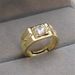 Plated Domineering Big White Gold Simulated Diamond Men's Ring, Plated Jewelry_ipsvogv.com