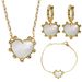 Women's Jewelry Set Fashion Rice Beads Heart Shaped Natural Shell Jewelry Set Niche Design Peach Heart Earrings Necklace Bracelet_ipsvogv.com