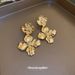 Women's Jewelry Silver Needle High End Metal Cold Style Flower Earrings Exaggerated Design Earrings Light Luxury Earrings_ipsvogv.com