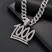 Street Rap Full Diamond 1000 Personalized Hip-hop Niche Design, Digital Pendant, Cuban Chain_ipsvogv.com