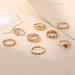 New Gold Leaf Gear Eye Knot Hollow 8-piece Set Ring_ipsvogv.com