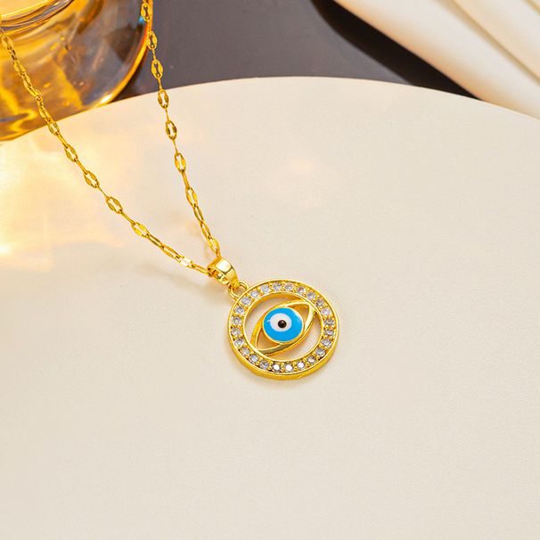 Fashionable Colorful Oil Drop Evil Eye Necklace Instagram Women's Jewelry Palm Collar Chain Pendant_ipsvogv.com