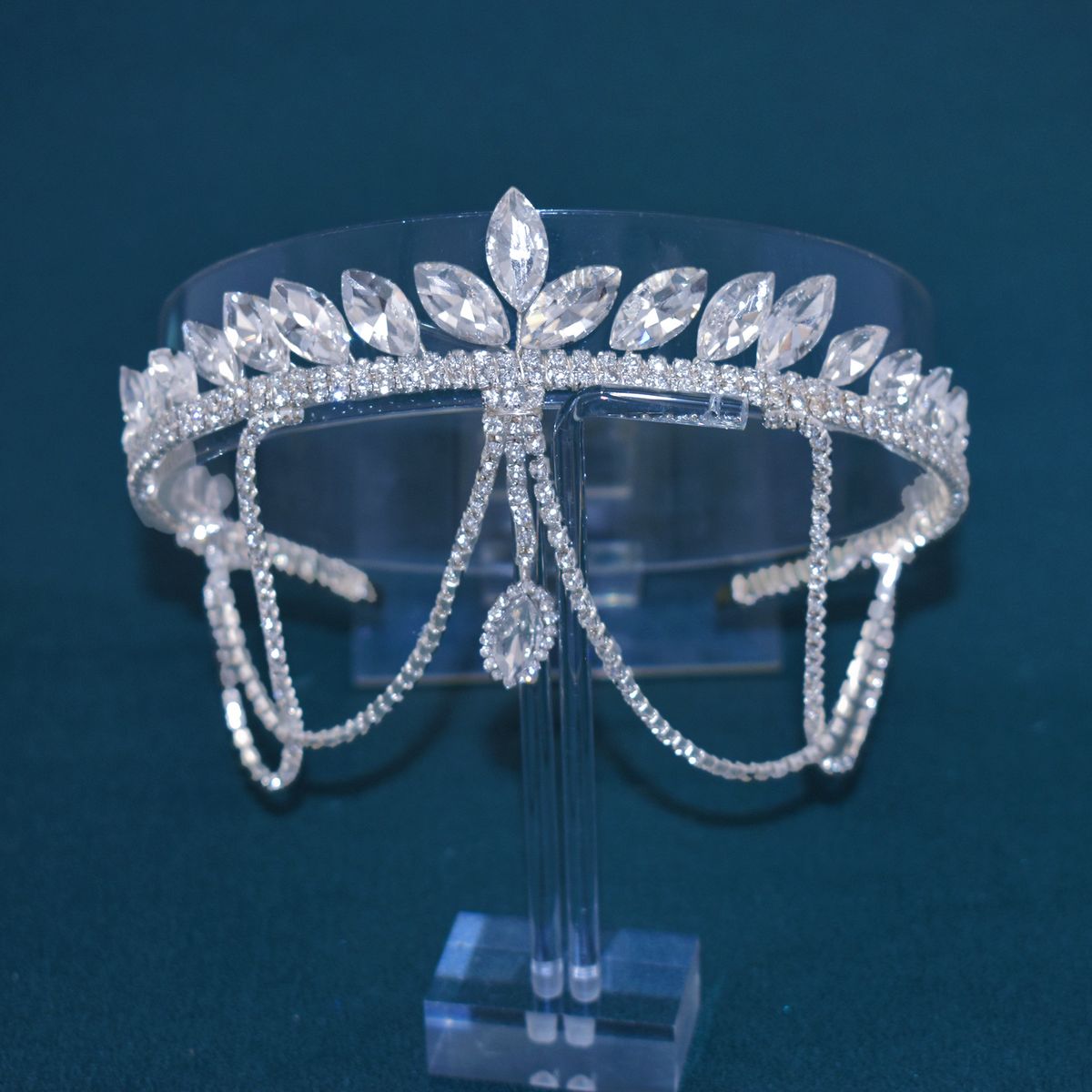 Elegant Rhinestone Bridal Headband For Women - Handcrafted Floral Hair Crown For Weddings, Parties & Special Occasions_ipsvogv.com