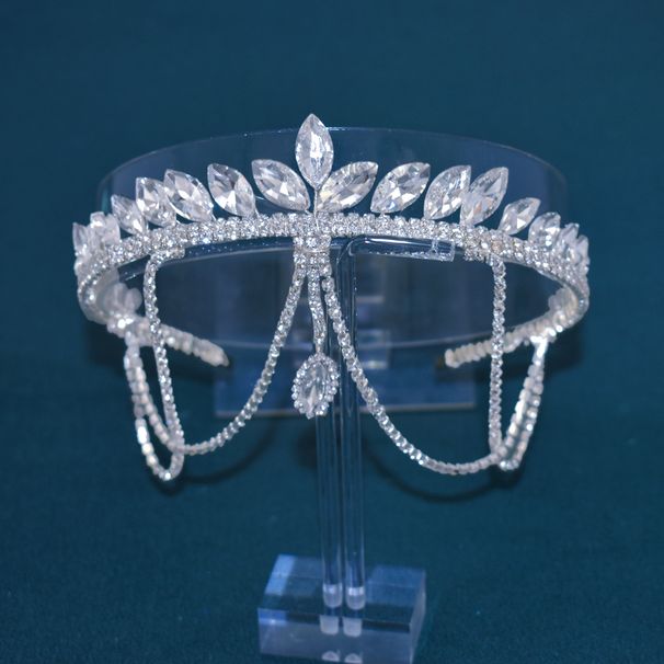 Elegant Rhinestone Bridal Headband For Women - Handcrafted Floral Hair Crown For Weddings, Parties & Special Occasions_ipsvogv.com
