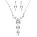 Bow Design Necklace & Earrings Set - Elegant Women's Wedding & Evening Jewelry (2-Piece)_ipsvogv.com