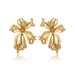 Exaggerated retro metal flower earrings petals Internet celebrity high end sense of the same style light luxury high end earrings for women_ipsvogv.com