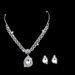CRYSTAL BRIDE 584 - White Gemstone Bridal Jewelry Set (Necklace & Earrings, Wedding Dress Matching Set)_ipsvogv.com