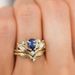 Sanjie Gold-plated Inlaid Blue Pair Ins Simple Water Droplet Women's Ring Floral Jewelry_ipsvogv.com