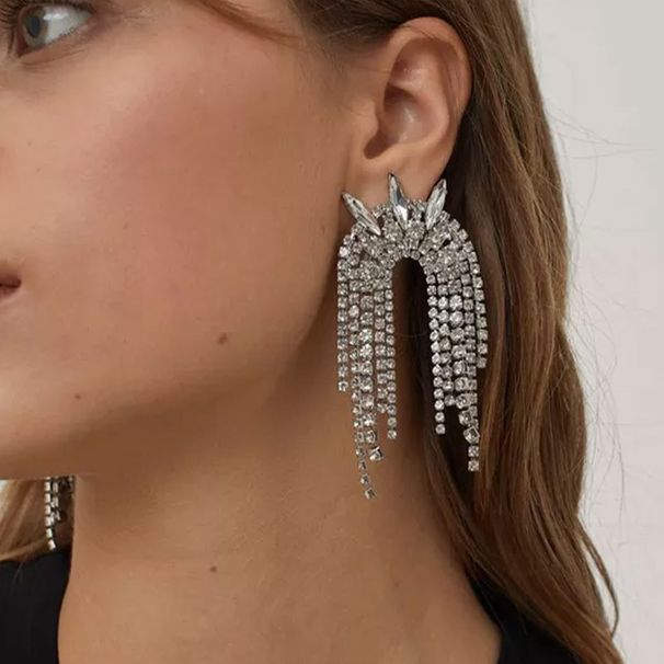 New Geometric Fringed Earrings, European And American High-end Dinner Rhinestone Earrings Accessories Earrings_ipsvogv.com