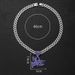Hot Selling Personalized Letter NOLOVE Pendant, Cracked Happy Color Diamond Pendant Necklace, Men's Cuban Necklace_ipsvogv.com