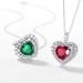 S925 Silver Red Corundum Pendant Heart Shaped Sapphire Pendant Noble Light Luxury_ipsvogv.com